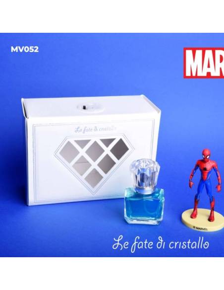 Le Fate Di Cristallo bomboniere Linea Marvel profumo e statuina supereroi Spiderman