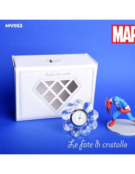 Bomboniere Le Fate Di Cristallo Linea Marvel orologio cristallo e supereroe Captain America