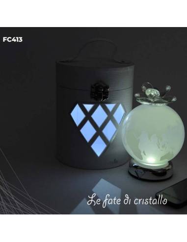 Le Fate Di Cristallo bomboniere mappamondo lampada led moderna bianca