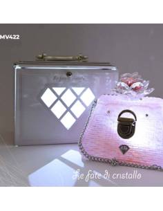 Le Fate Di Cristallo bomboniere borsette lampade led con boccetta profumo fiore