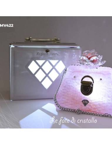 Le Fate Di Cristallo bomboniere borsette lampade led con boccetta profumo fiore