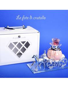 Bomboniere Le Fate Di Cristallo carrozze con fiore boccette porta profumo
