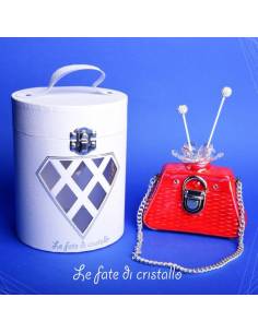 Bomboniere Le Fate Di Cristallo Diffusori ambienti borsetta rossa con catenina