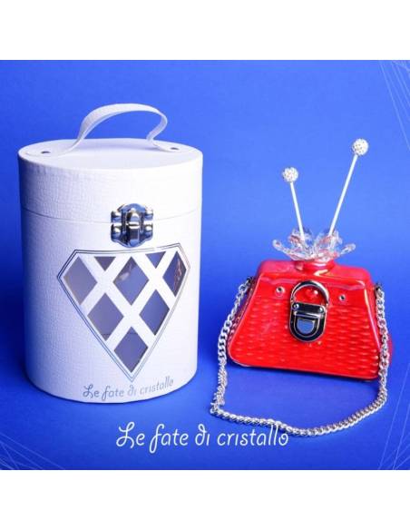 Bomboniere Le Fate Di Cristallo Diffusori ambienti borsetta rossa con catenina