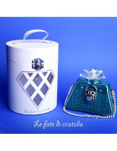 Bomboniere Le Fate Di Cristallo borsetta fiore in cristallo sfera strass