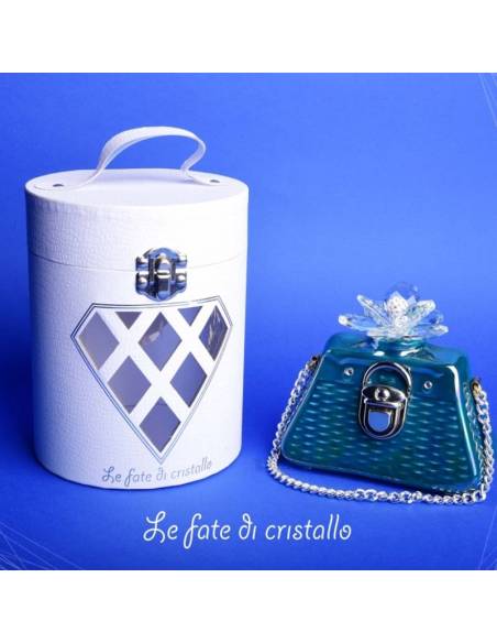Bomboniere Le Fate Di Cristallo borsetta fiore in cristallo sfera strass