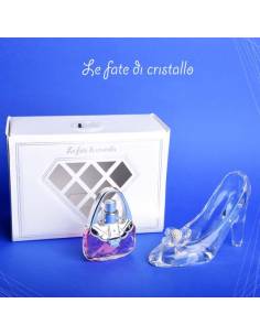 Bomboniere Le Fate Di Cristallo scarpetta cenerentola e boccetta profumo borsetta