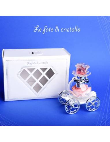 Bomboniere Le Fate Di Cristallo carrozze con boccetta porta profumo fiore
