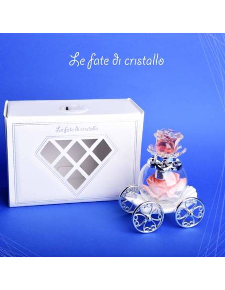 Bomboniere Le Fate Di Cristallo carrozze con boccetta porta profumo fiore