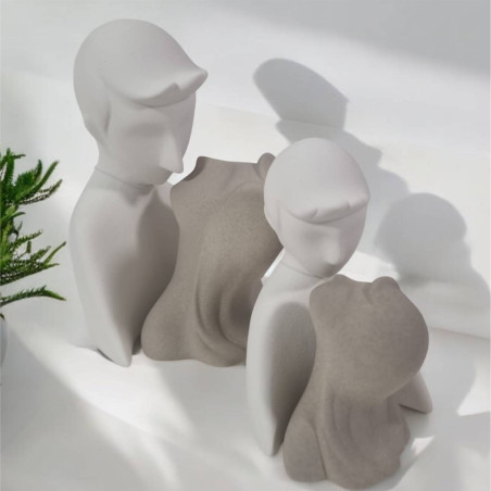 Bomboniere matrimonio Ad Emozioni coppia di sposi stilizzati bianca e tortora