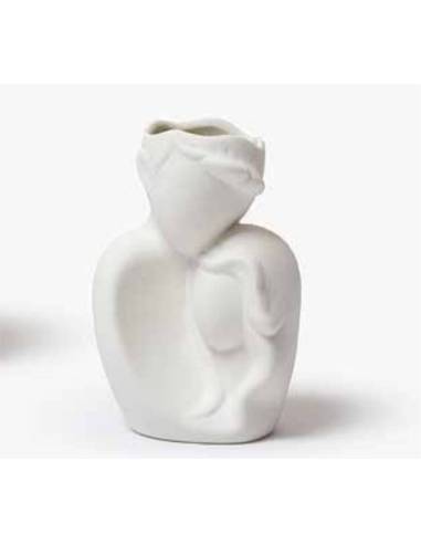 Portafiori in ceramica satinata che rappresentano una coppia