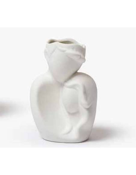 Portafiori in ceramica satinata che rappresentano una coppia