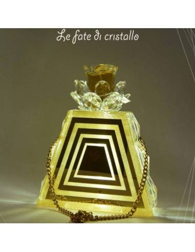 Le Fate Di Cristallo bomboniere borsetta lampada led con boccetta profumo fiore