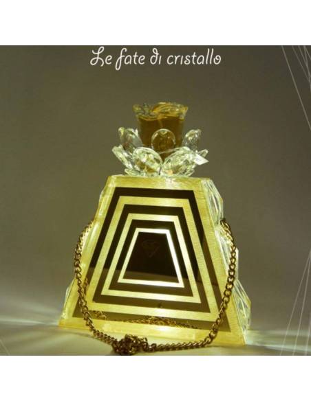 Le Fate Di Cristallo bomboniere borsetta lampada led con boccetta profumo fiore