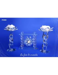 Bomboniere Le Fate Di Cristallo portacandele eleganti e orologio