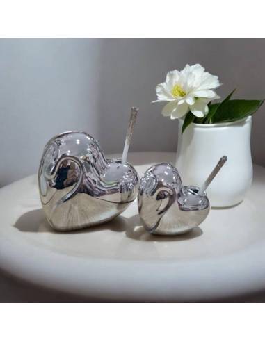 Claraluna bomboniere profumatore ambiente cuore silver effetto specchio