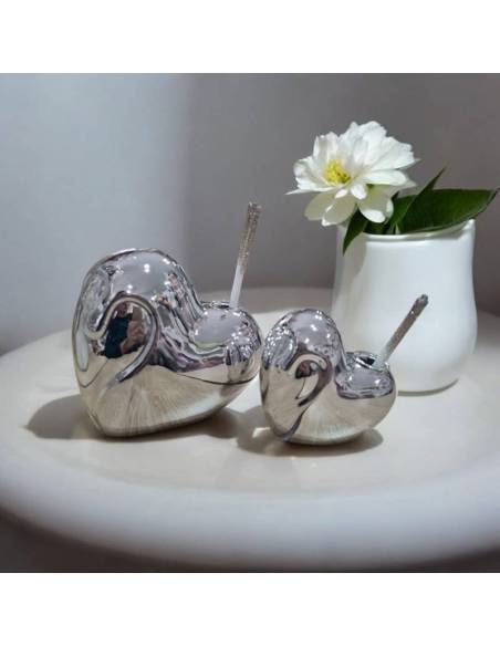 Claraluna bomboniere profumatore ambiente cuore silver effetto specchio