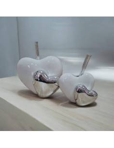 Bomboniere Claraluna Diffusori ambiente cuori bianchi e argentati