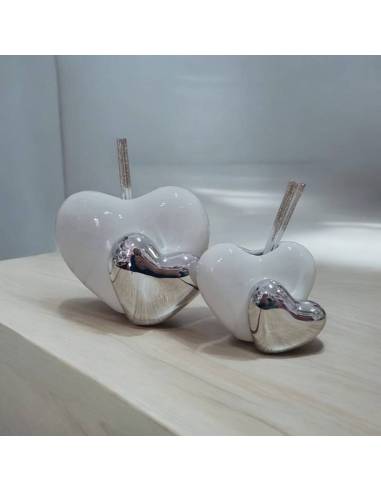 Bomboniere Claraluna Diffusori ambiente cuori bianchi e argentati