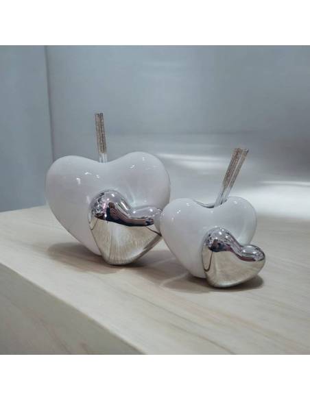 Bomboniere Claraluna Diffusori ambiente cuori bianchi e argentati