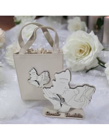 Bomboniere Il Bacio orologio con scatola borsetta in pelle