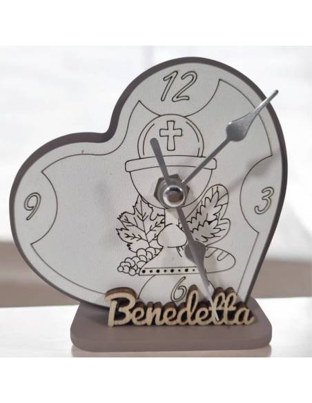 Bomboniere Comunione orologio cuore Eucarestia immagine sacra