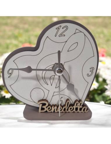 Bomboniere a tema musicale orologio cuore chiave di violino