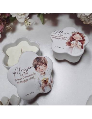 Claraluna bomboniere Comunione personalizzate candele