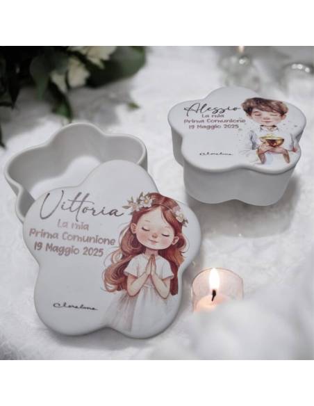 Claraluna bomboniere Comunione personalizzate portagioie