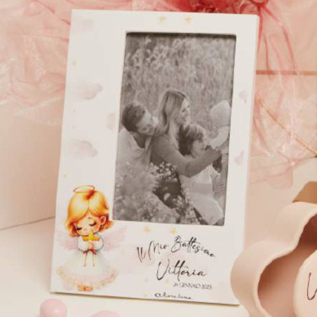 Bomboniere Claraluna Portafoto Battesimo personalizzato per bimba