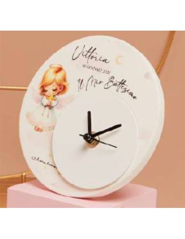 Bomboniere angeli Claraluna personalizzate orologio Battesimo