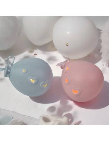 Bomboniere palloncini luce led fori cuori ceramica satinata