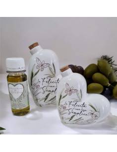 Bomboniere Claraluna oliera cuore in ceramica con frase