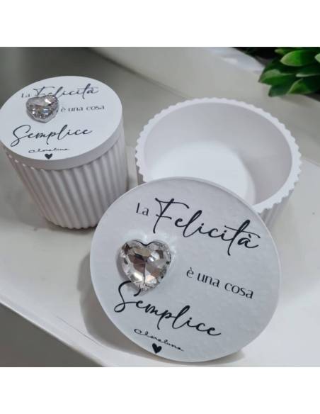 Claraluna portagioie cuore diamante argentato frase ideali per matrimonio e anniversario