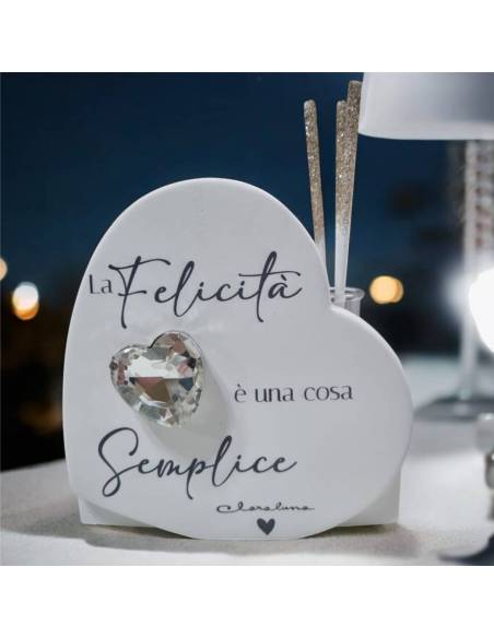 Diffusore d'ambiente Claraluna cuore frase diamante cuore