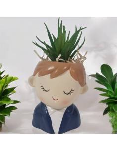 Bomboniere Prima Comunione bambino vasetto piantina grassa