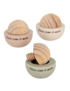 Bomboniere utili spargimiele in ceramica frase 3 colori
