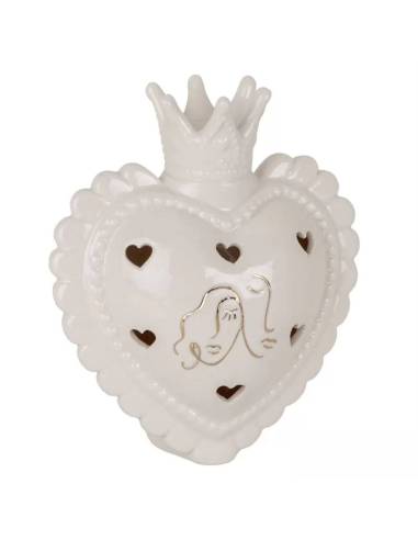 Cuore Sacro bomboniere matrimonio luce led sposi dorati e corona