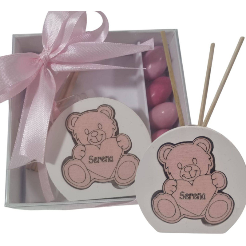 Idea bomboniere Battesimo profumatore orsetto bimba personalizzato