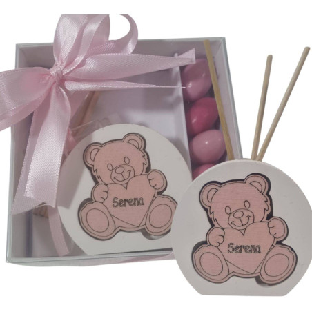 Idea bomboniere Battesimo profumatore orsetto bimba personalizzato