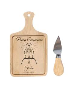 Bomboniere utili Comunione tagliere personalizzato incluso coltello