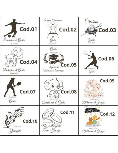 Bomboniere utili Cresima tagliere personalizzato incluso coltello| Sindy Bomboniere