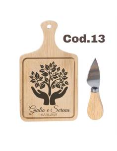 Bomboniere utili tagliere albero della vita personalizzato coltello 2