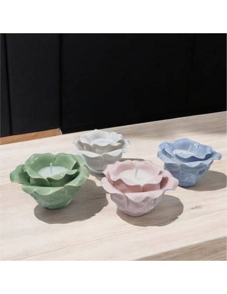 Candele Bomboniere Claraluna rosa di porcellana vari colori