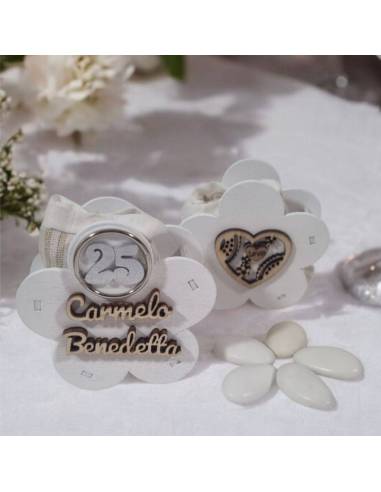 Bomboniere 25 anniversario matrimonio personalizzate con nomi