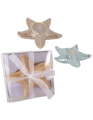 Candele bomboniere a forma di stella in ceramica 3 colori