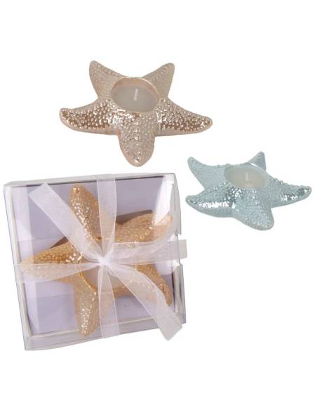 Candele bomboniere a forma di stella in ceramica 3 colori