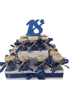 Bomboniere diciottesimo maschio barattoli in legno con frase