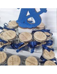 Bomboniere diciottesimo maschio barattoli in legno con frase 2