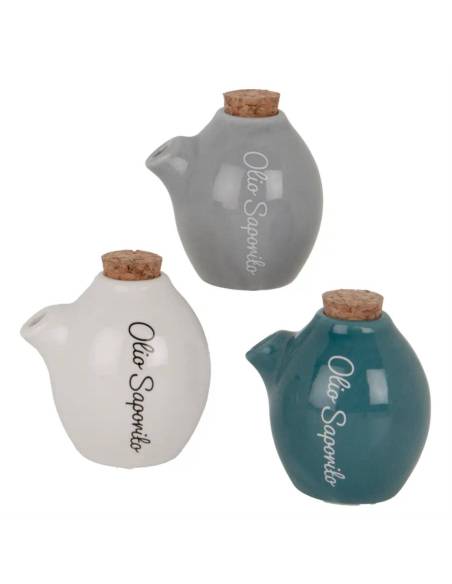 Bomboniere utili oliera orcio frase tre colori olio saporito